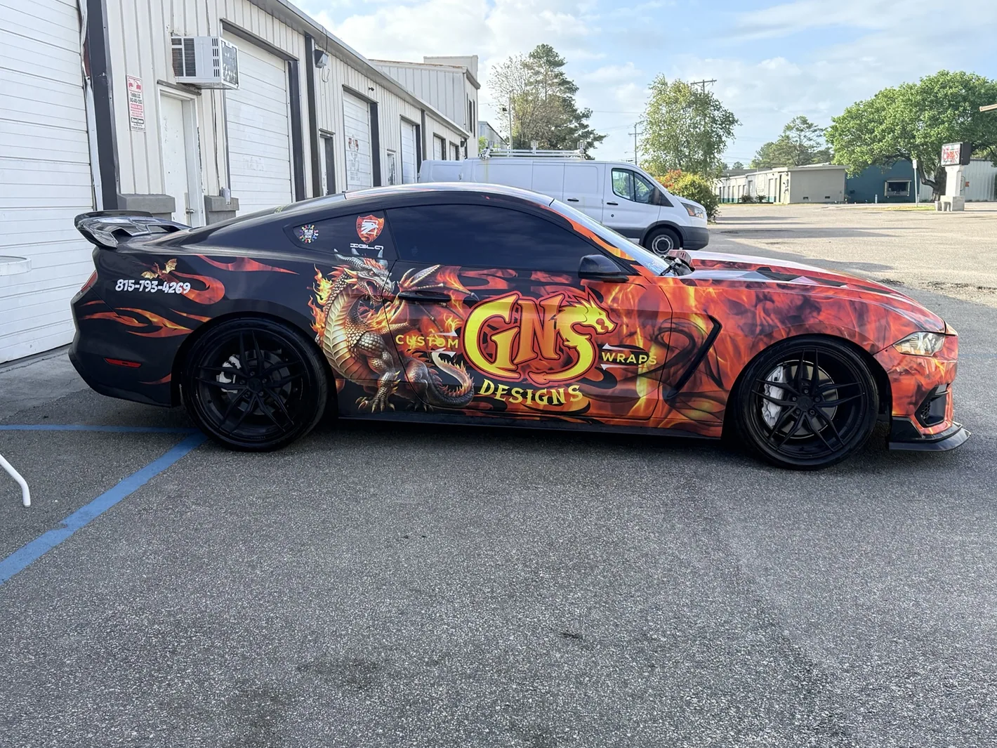 Custom GNS Designs dragon Mustang wrap