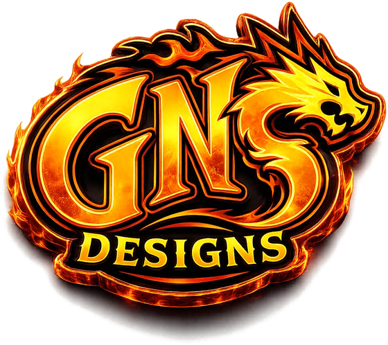 GNS Designs flaming dragon logo